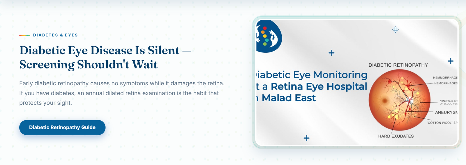 Diabetic eye disease screening and retina monitoring at Sentra Clinic